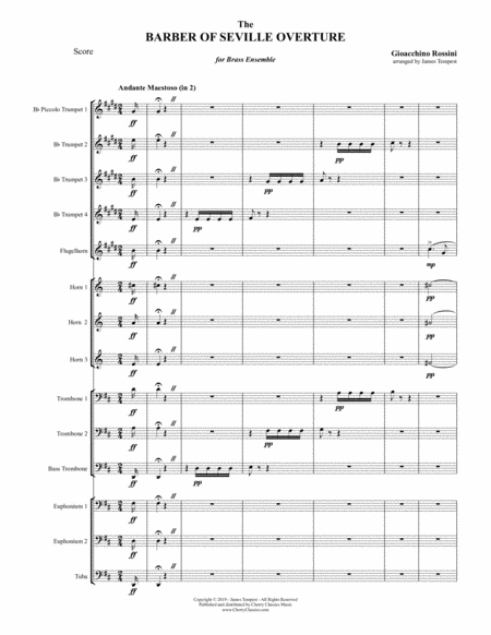 The Barber of Seville Overture for 14-part Brass Ensemble