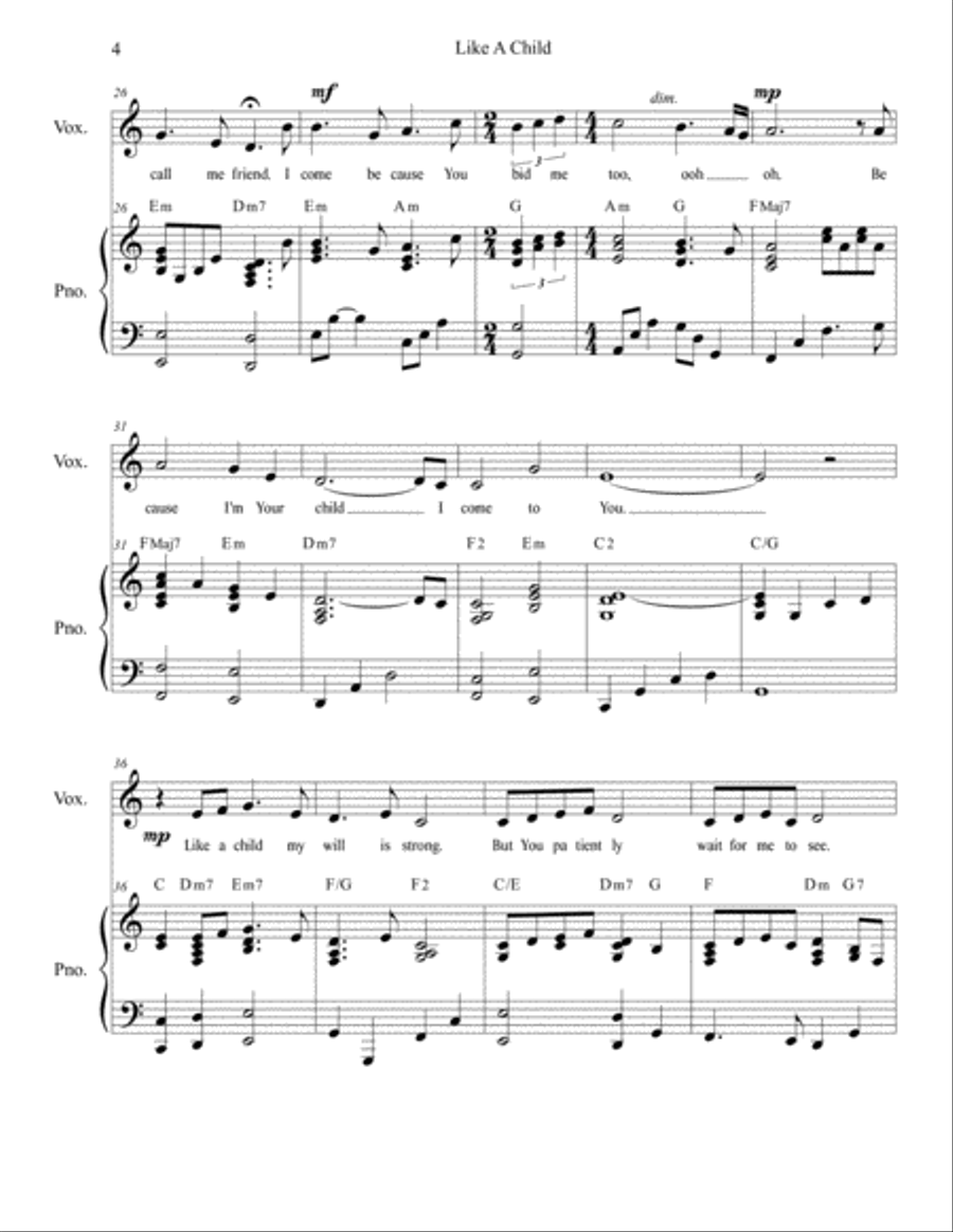 Like A Child - Vocal Solo Voice Solo scores gallery preview page 4