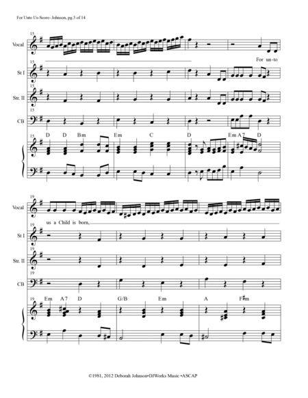 For Unto Us a Child is Born - Full Score image number null