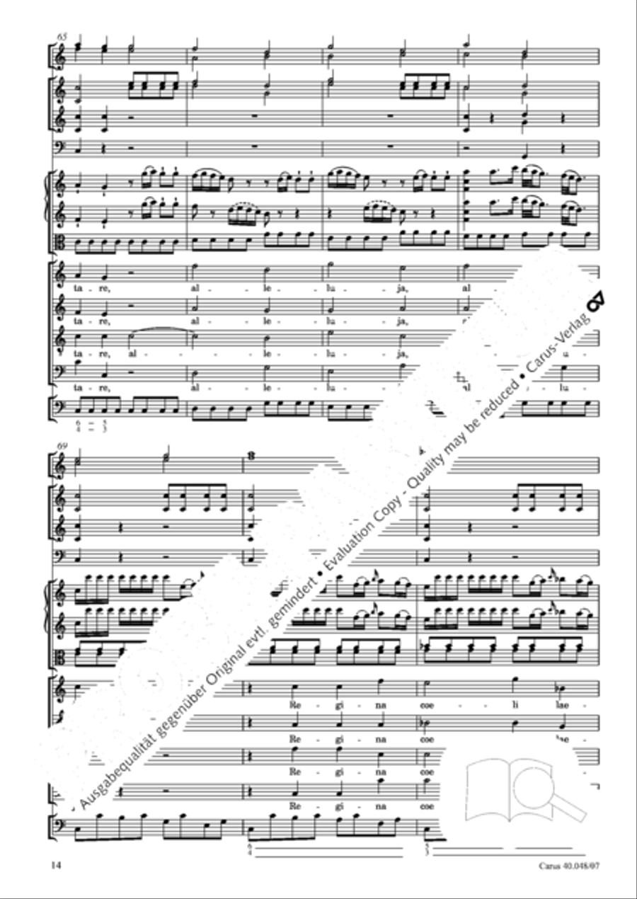 Regina coeli in B-Flat Major, K. 127 4-Part scores gallery preview page 15