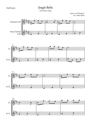 Jingle Bells (Christmas Song) for Clarinet in Bb & Bass Clarinet in Bb Duo