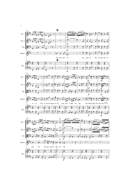 "Vado a morir" from "La forza dell'amore e dell'odio" - Francesco Araja - Score Only