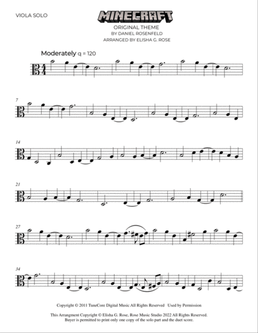 Minecraft Minecraft String Duet scores gallery preview page 2