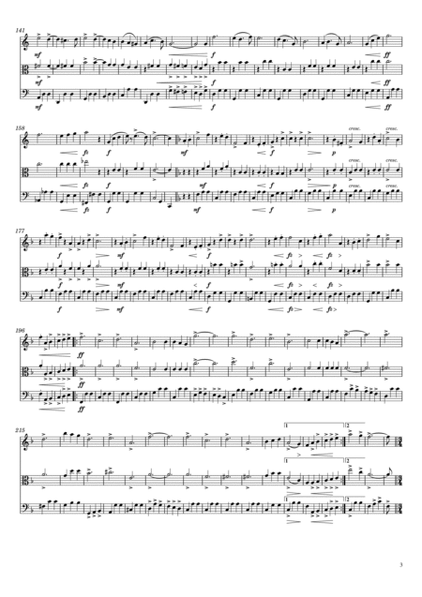 Merry Widow Waltz by Lehar for String Trio (Violin, Viola & Cello)