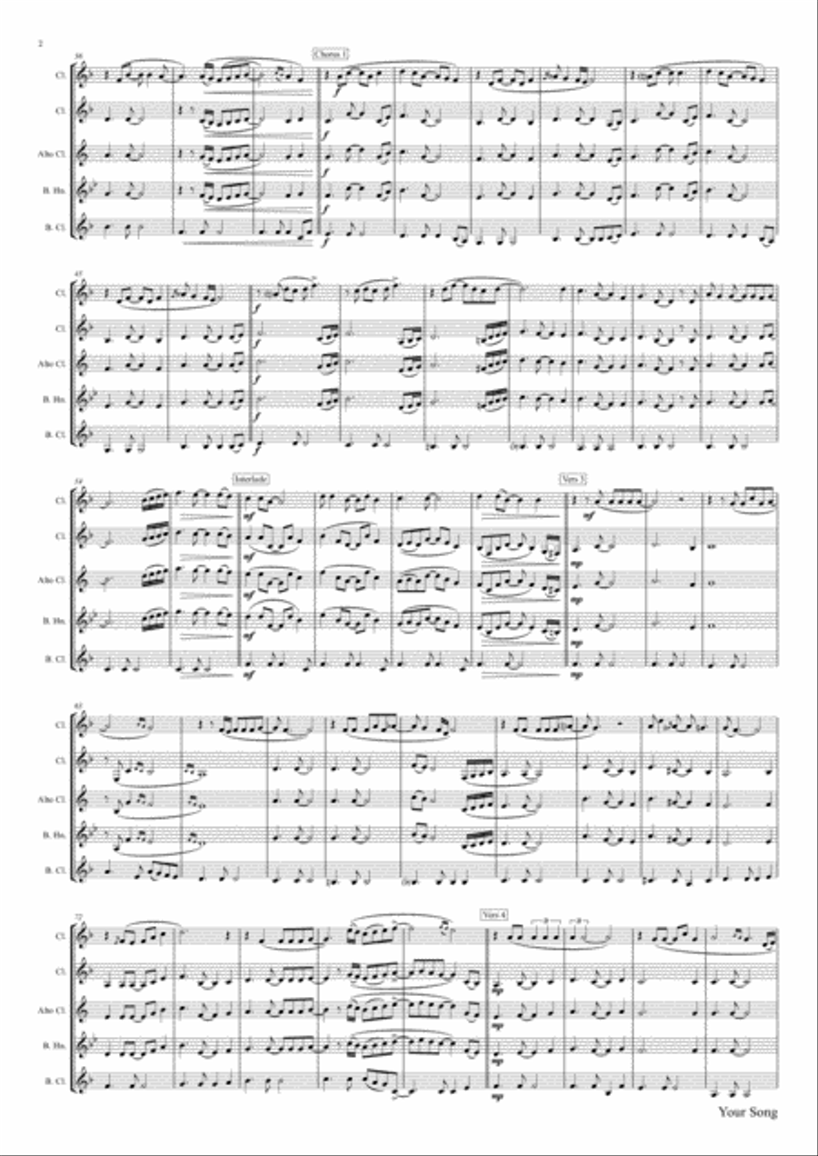 Your Song Clarinet Trio scores gallery preview page 2