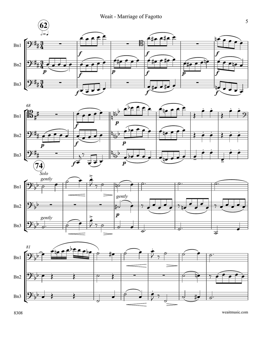 Marriage of Fagotto for 3 bassoons (2'33) Woodwind Trio scores gallery preview page 5