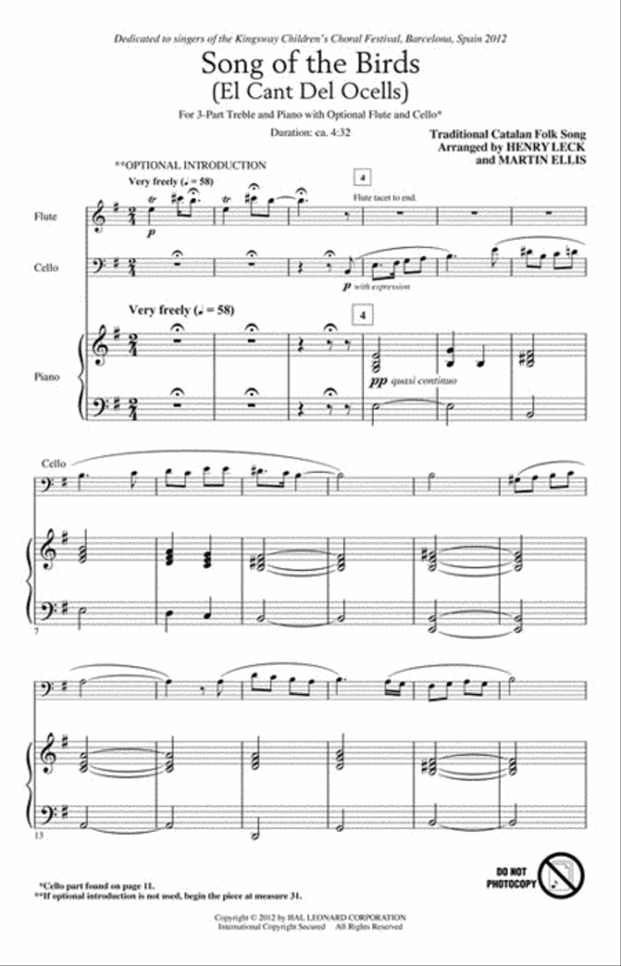 Song of the Birds Song of the Birds 3-Part scores gallery preview page 2