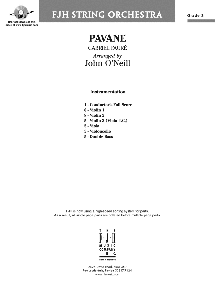 Pavane: Score String Orchestra scores gallery preview page 1