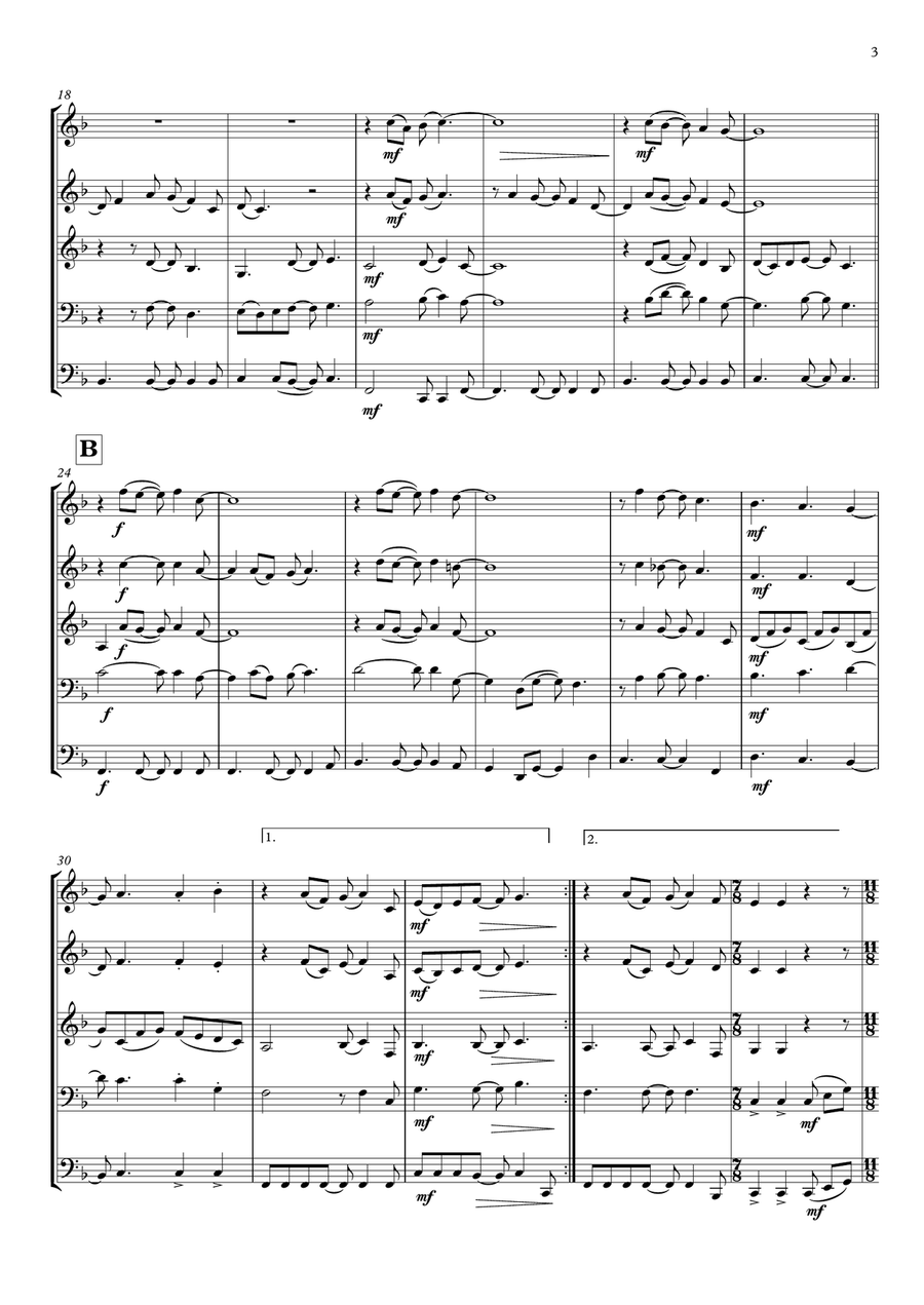 Here Comes The Sun Brass Ensemble scores gallery preview page 3