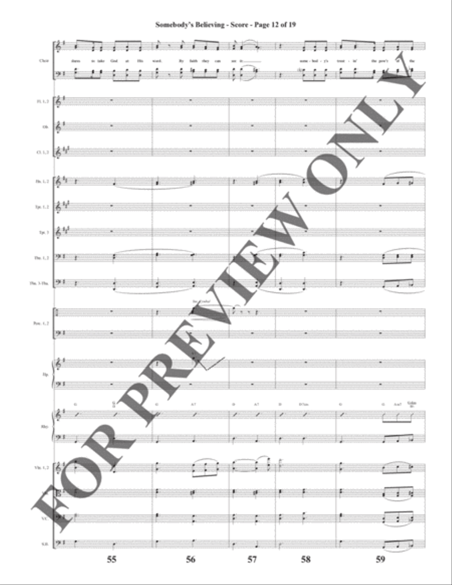 Somebody's Believing - Orchestration Choir scores gallery preview page 13