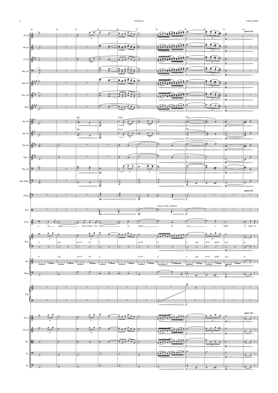 O Holy Night (ala Josh Groban) Voice and Orchestra Key of C Full Orchestra scores gallery preview page 4