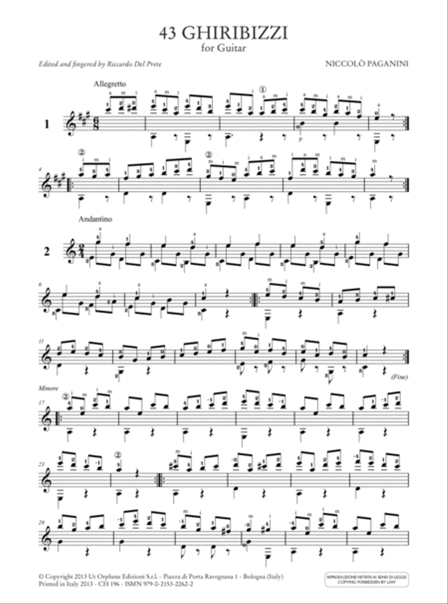 43 Ghiribizzi for Guitar. Foreword by Angelo Gilardino Acoustic Guitar scores gallery preview page 2