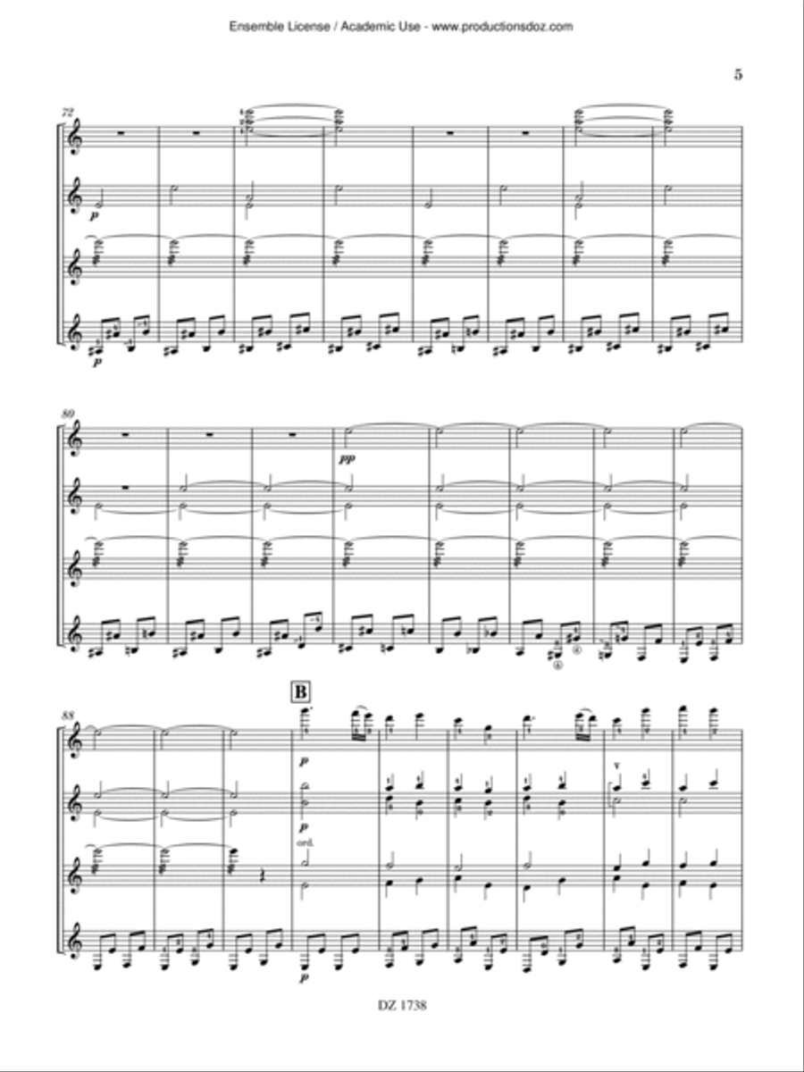 In the Steppes of Central Asia Guitar Ensemble scores gallery preview page 6
