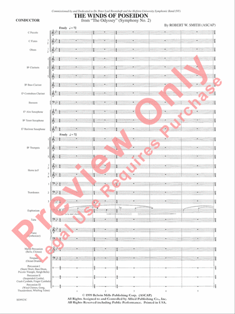 The Winds of Poseidon (from The Odyssey (Symphony No. 2)) Concert Band scores gallery preview page 5