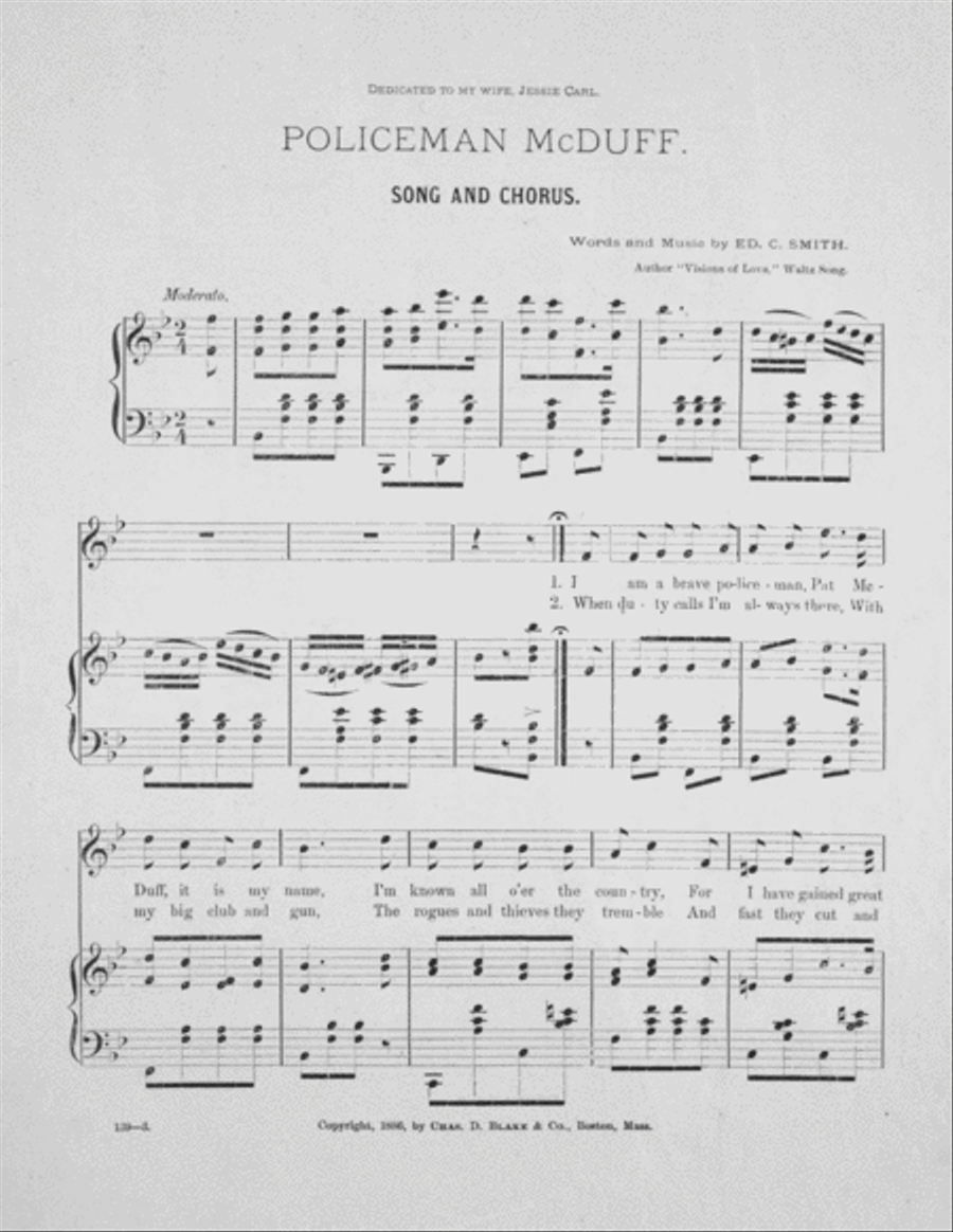 Policeman McDuff. Song and Refrain Voice scores gallery preview page 2