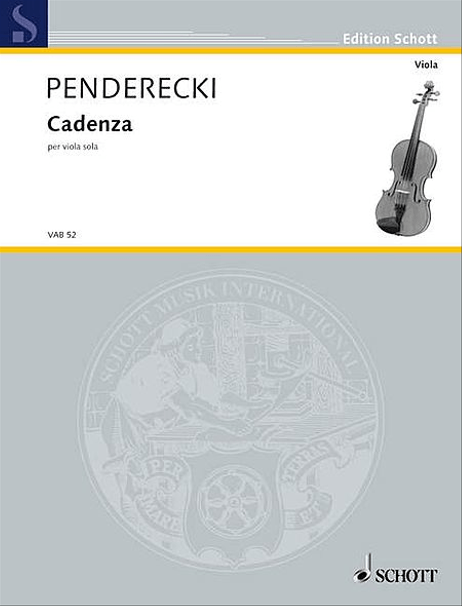 Cadenza by Krzysztof Penderecki Viola Solo - Sheet Music