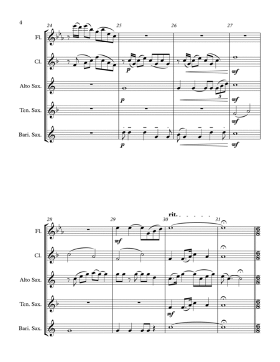 City Scapes - for mixed woodwind quintet Woodwind Quintet scores gallery preview page 4
