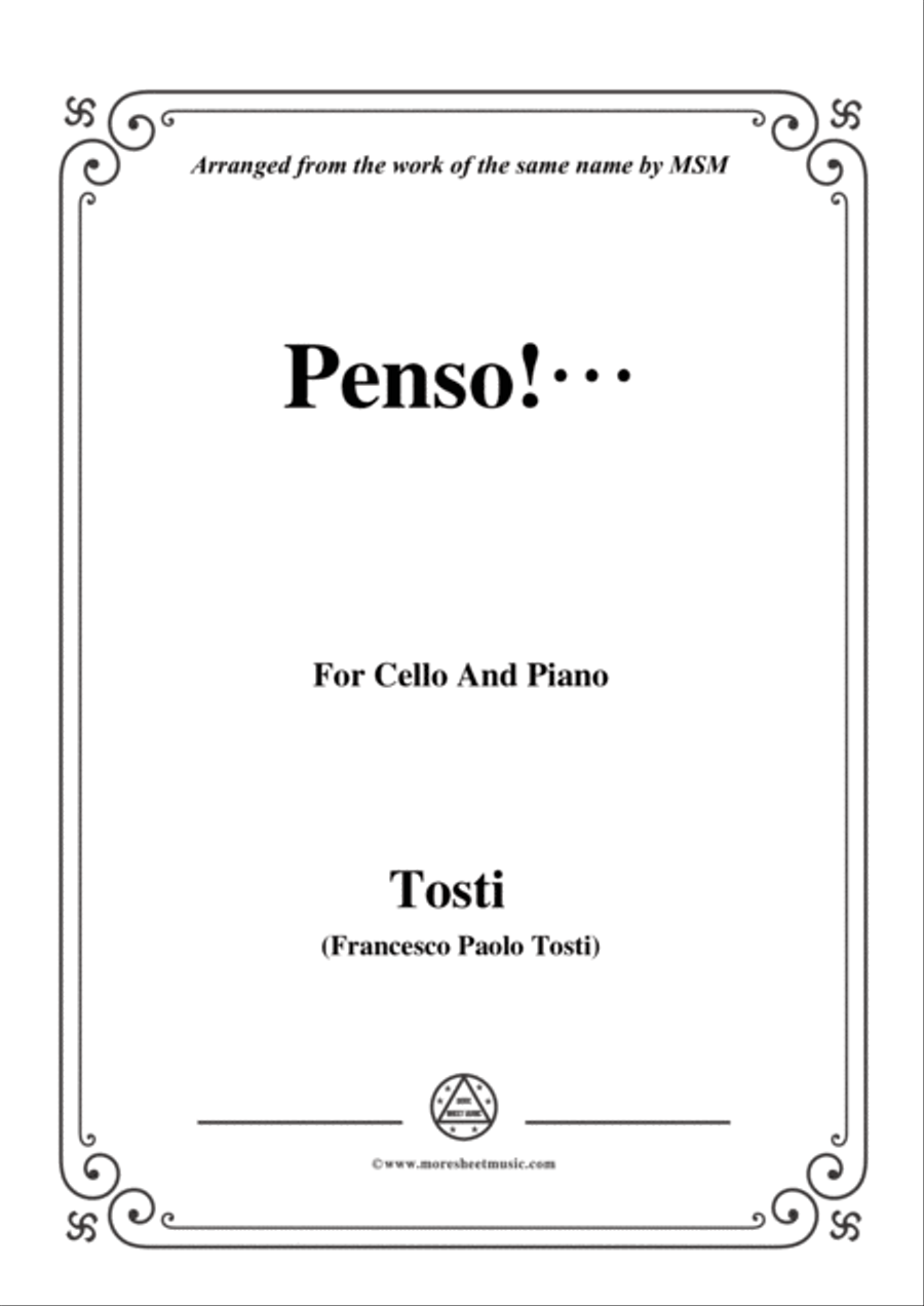 Tosti-Penso!, for Cello and Piano Piano scores gallery preview page 1