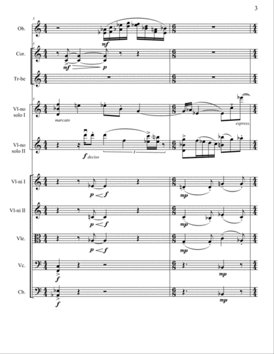 Concertino for two violins and chamber orchestra Chamber Orchestra scores gallery preview page 3