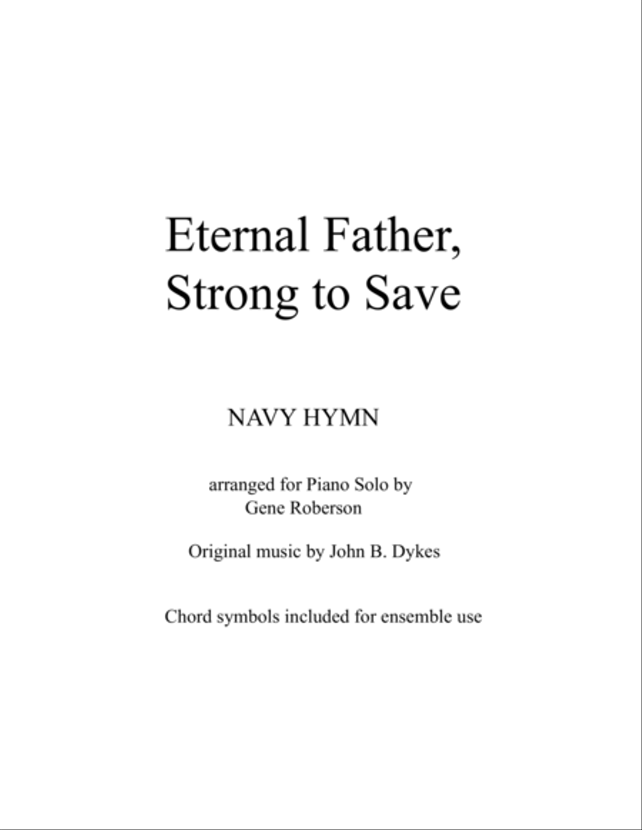 Eternal Father, Strong to Save (NAVY and Armed Forces Hymn) Piano Solo scores gallery preview page 1