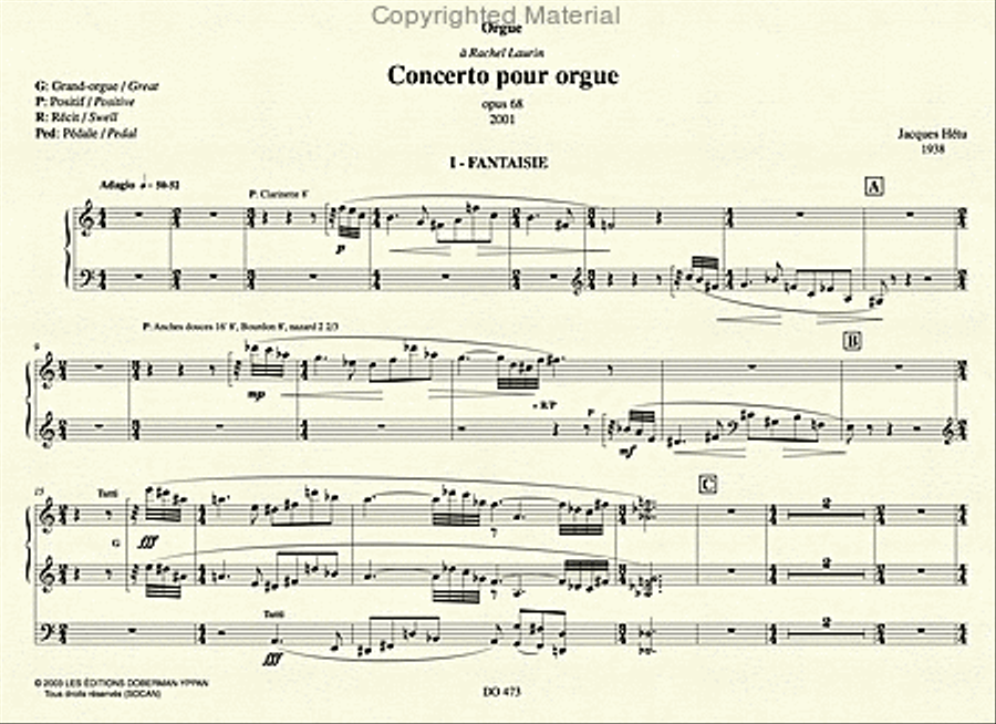Concerto pour orgue op. 68 (piano red.) Orchestra scores gallery preview page 2