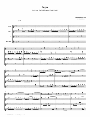 Book cover for Fugue 13 from Well-Tempered Clavier, Book 1 (Flute Quartet)