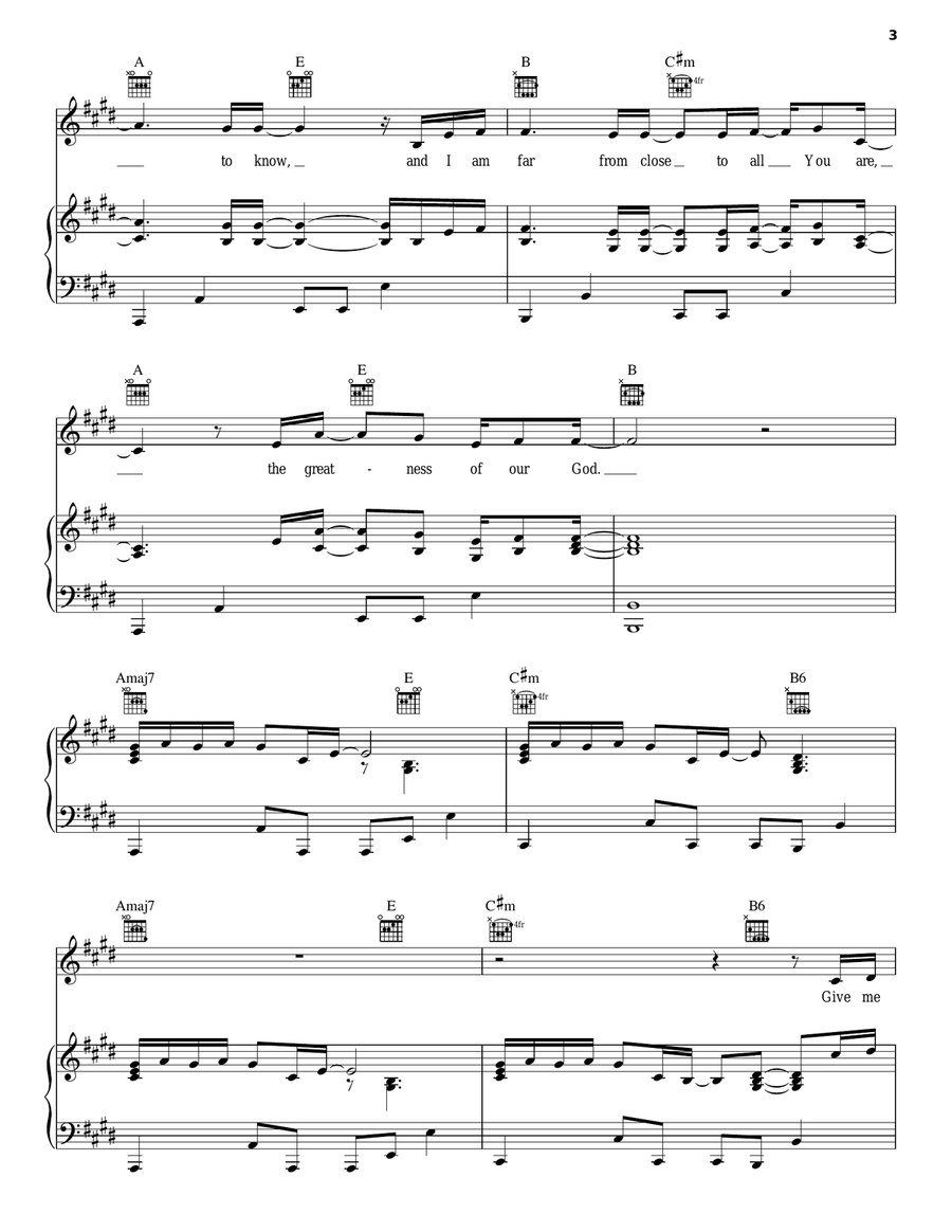 The Greatness Of Our God Piano, Vocal, Guitar scores gallery preview page 3