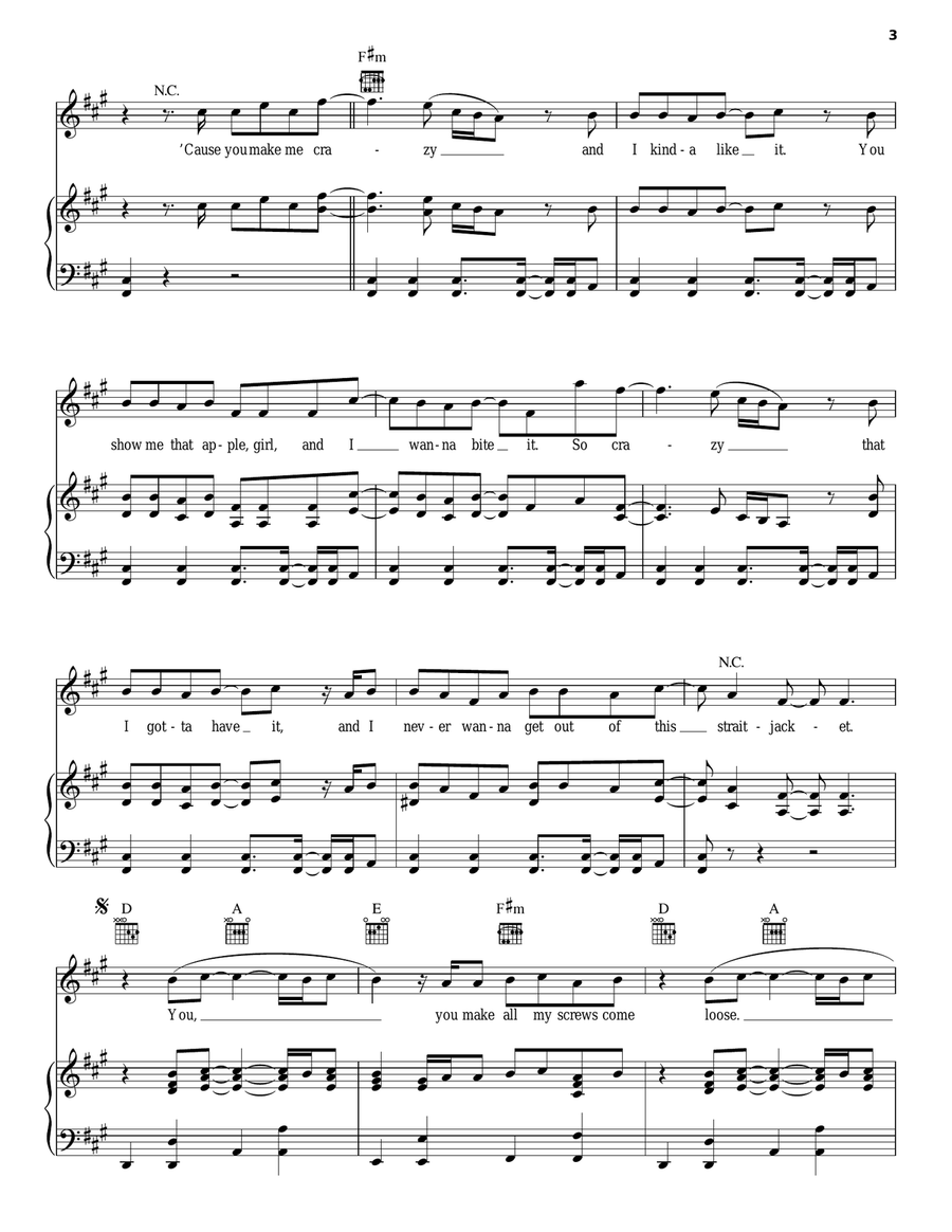 Lose My Mind Piano, Vocal, Guitar scores gallery preview page 3