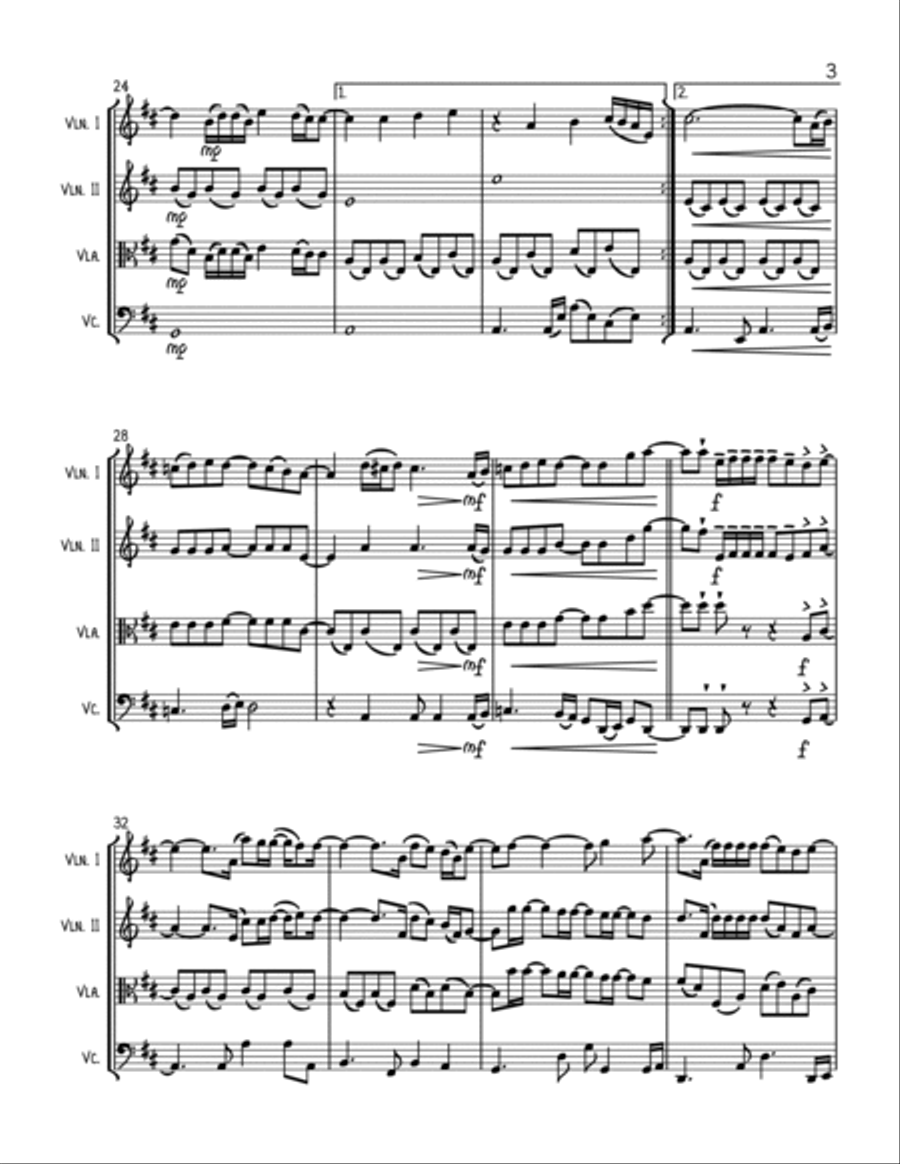 Amazed Amazed String Quartet scores gallery preview page 3