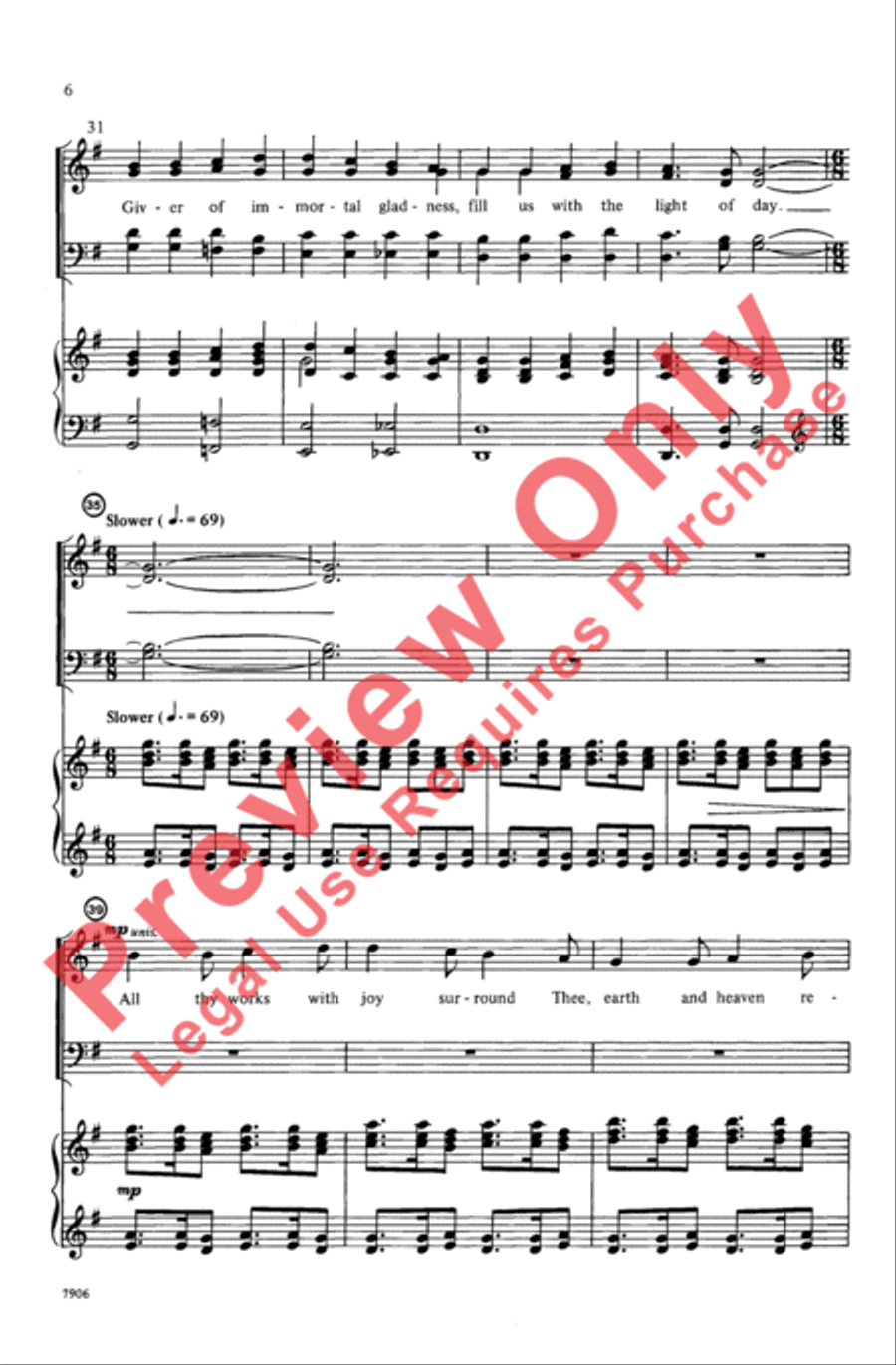 Joyful, Joyful, We Adore Thee 4-Part scores gallery preview page 5