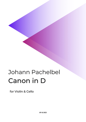 Book cover for Canon in D for Violin & Cello (String Duo)