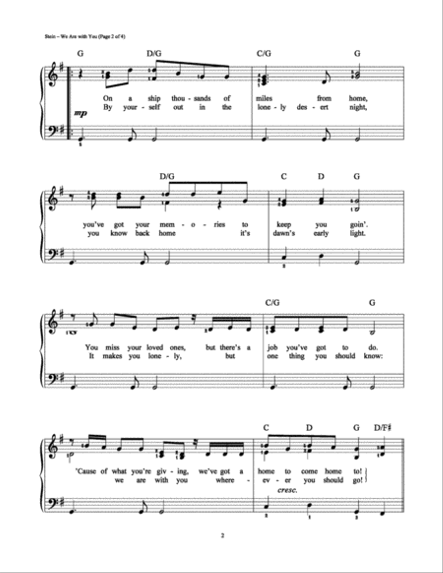 We Are With You Easy Piano scores gallery preview page 2