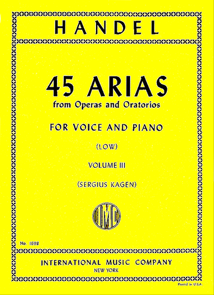 45 Arias from Operas and Oratorios Low Voice scores gallery preview page 1