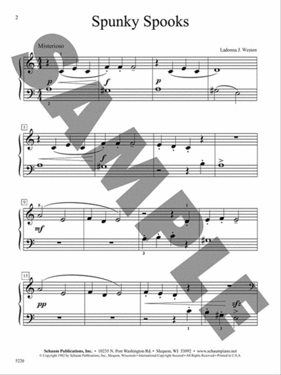 Spunky Spooks Piano Method scores gallery preview page 2