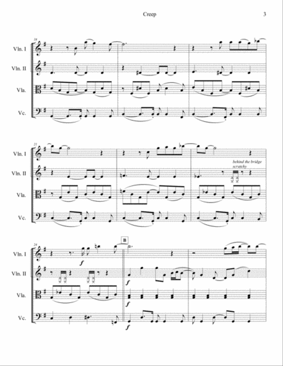 Creep String Quartet scores gallery preview page 4
