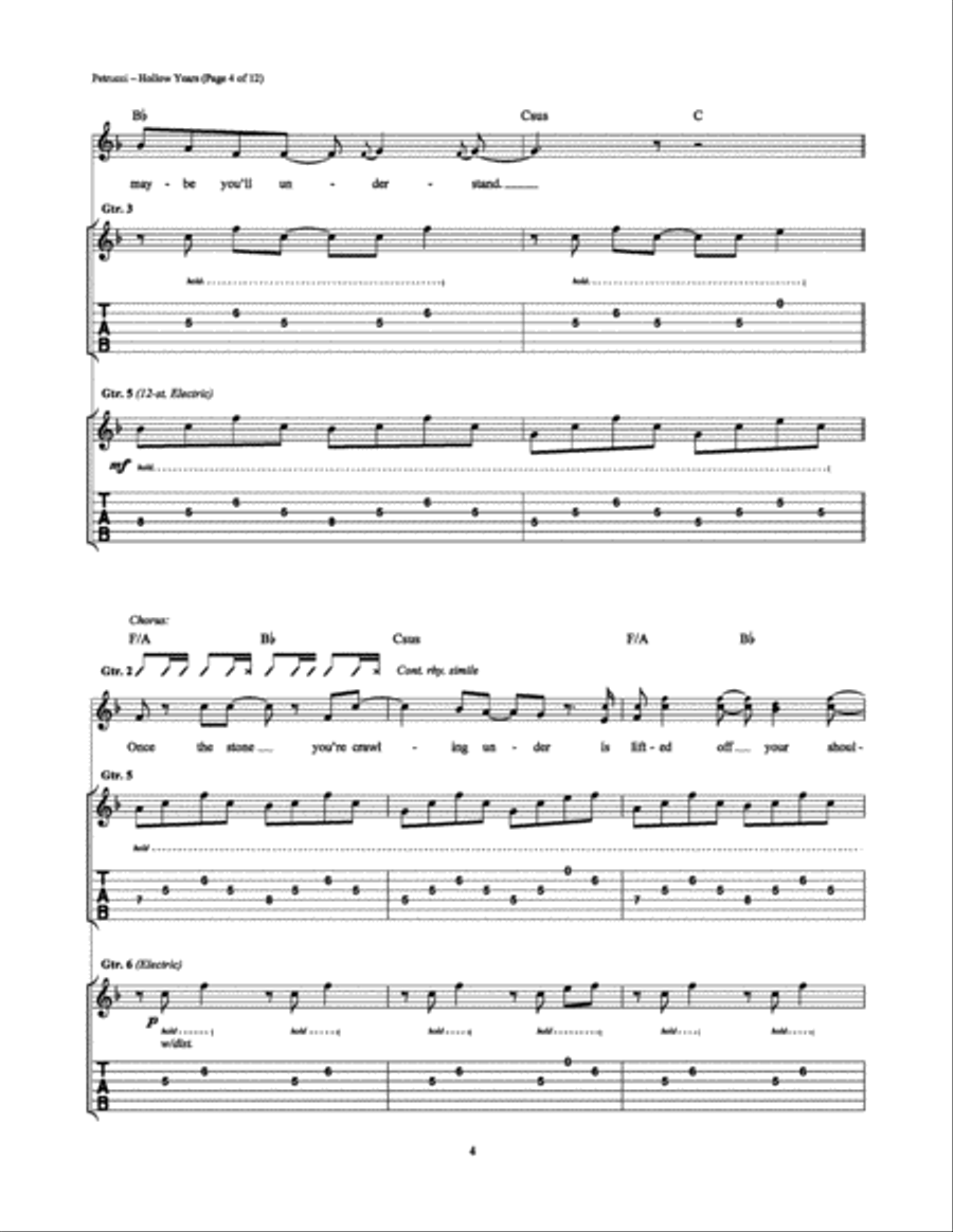 Hollow Years Hollow Years Electric Guitar scores gallery preview page 4