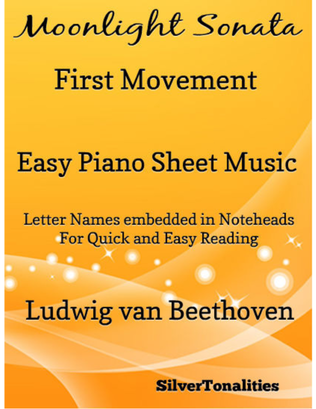 Book cover for Moonlight Sonata First Movement Easy Piano Sheet Music