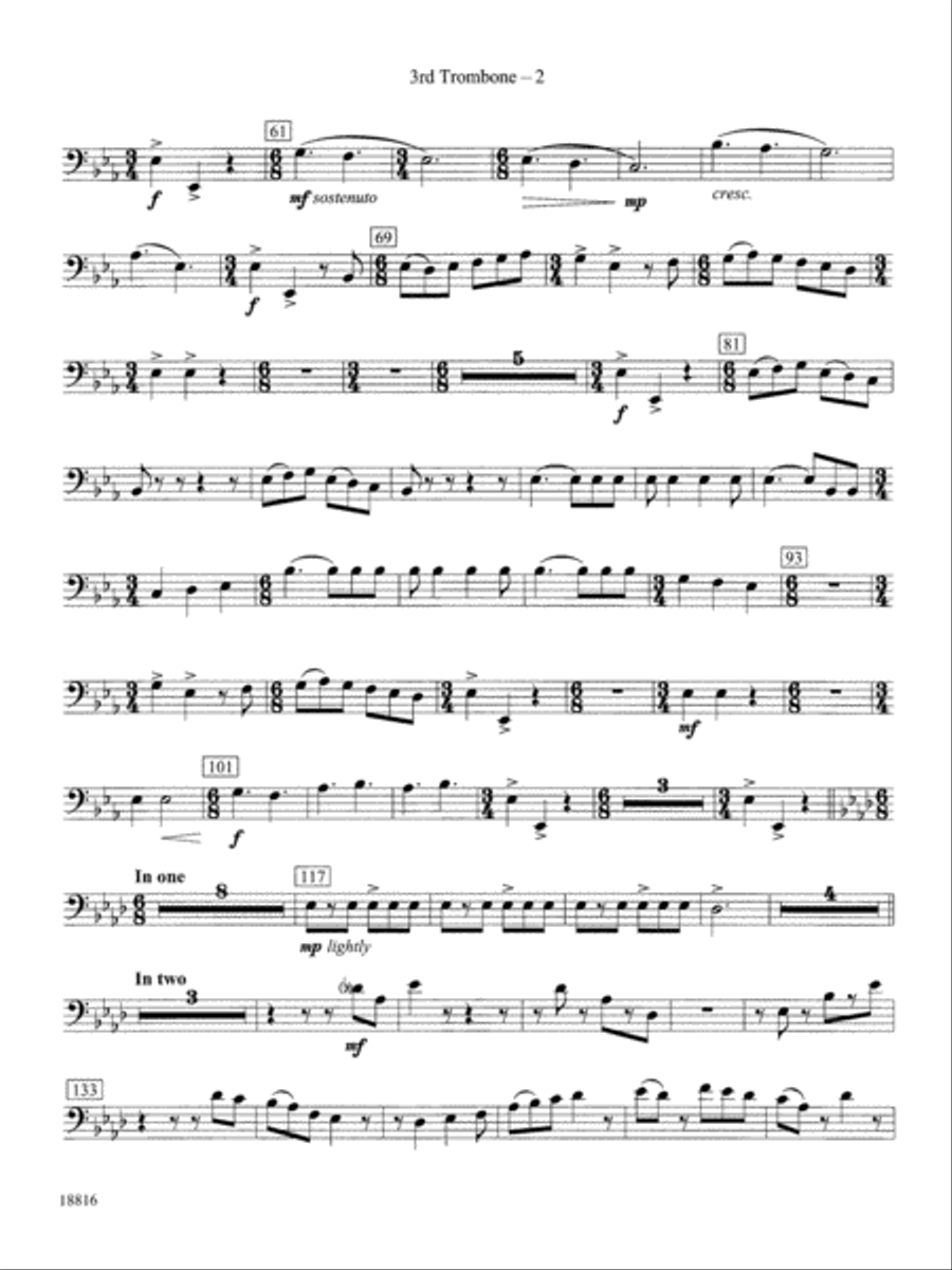 Canarios Fantasia: 3rd Trombone Concert Band scores gallery preview page 2