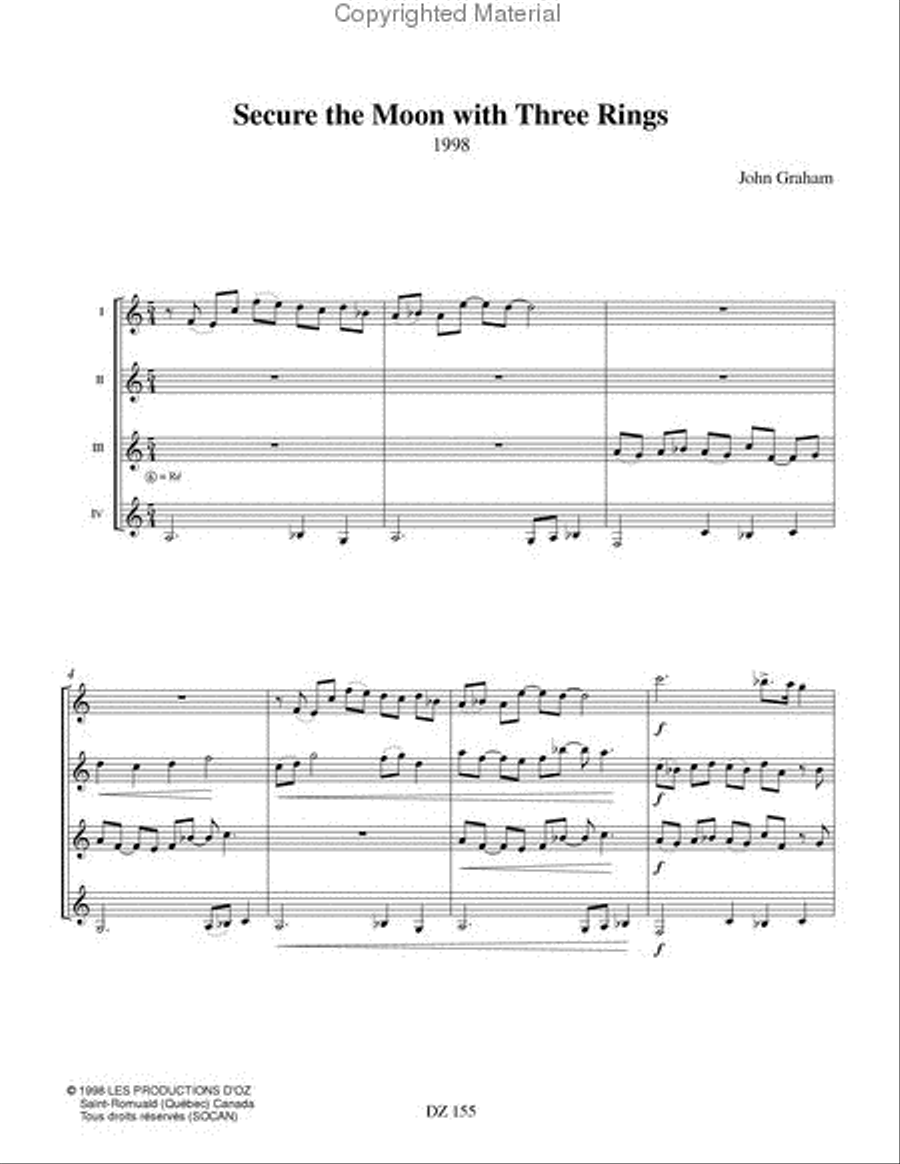 Secure the Moon with Three Rings Guitar Ensemble scores gallery preview page 2