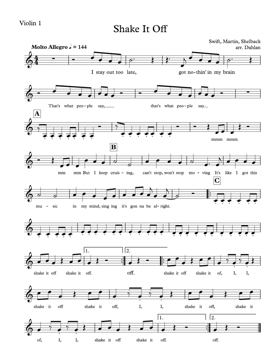 Shake It Off Shake It Off Small Ensemble scores gallery preview page 1