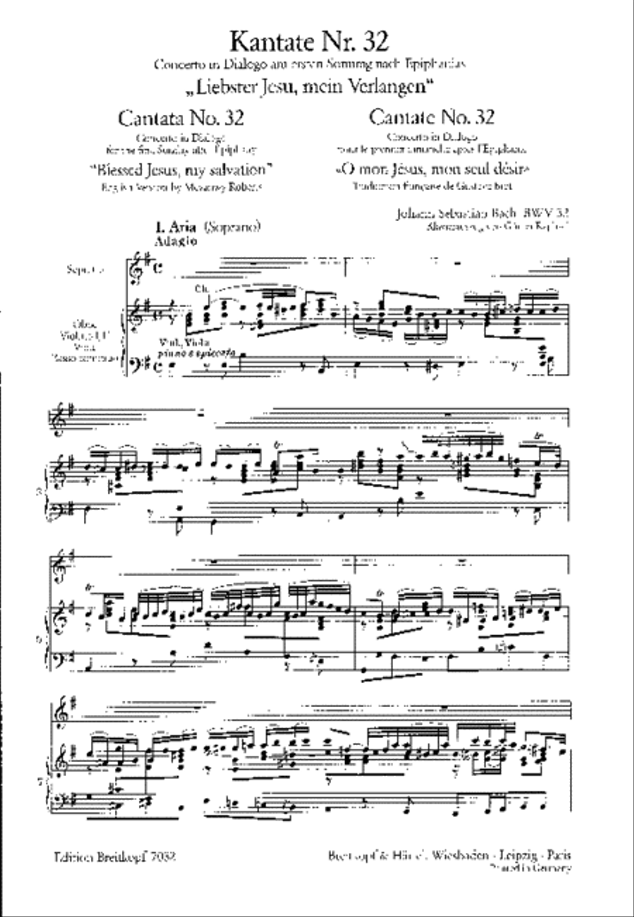 Cantata BWV 32 “Liebster Jesu, mein Verlangen” 4-Part scores gallery preview page 2