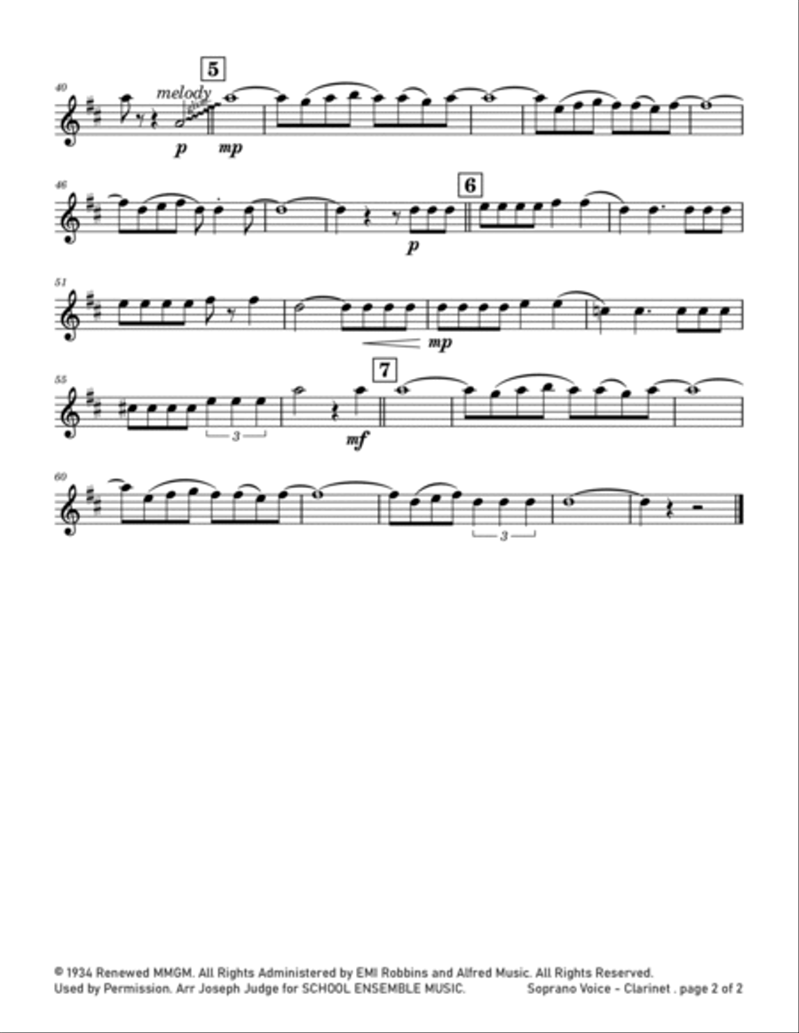 Blue Moon Blue Moon Clarinet Quartet scores gallery preview page 6