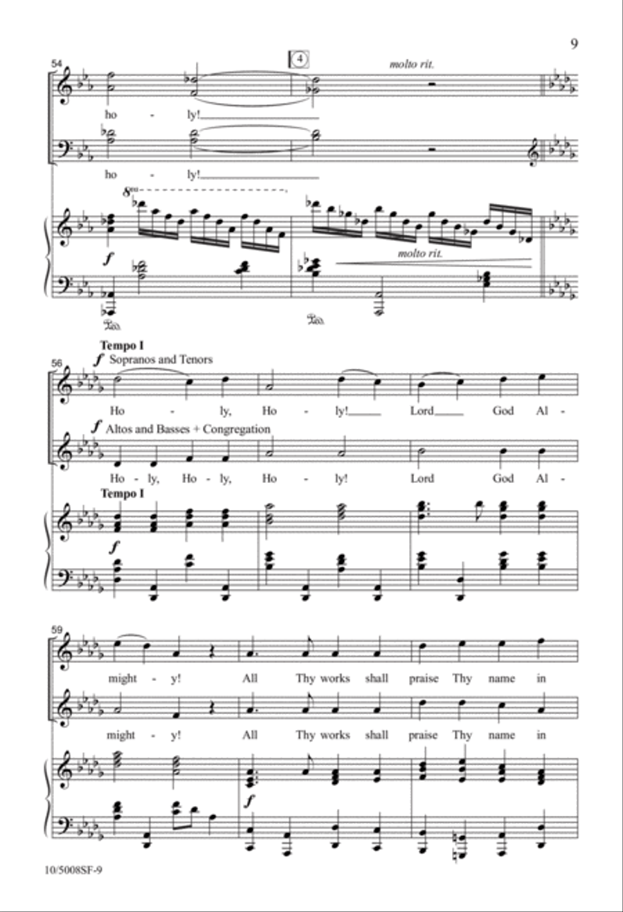 Holy, Holy, Holy 4-Part scores gallery preview page 9
