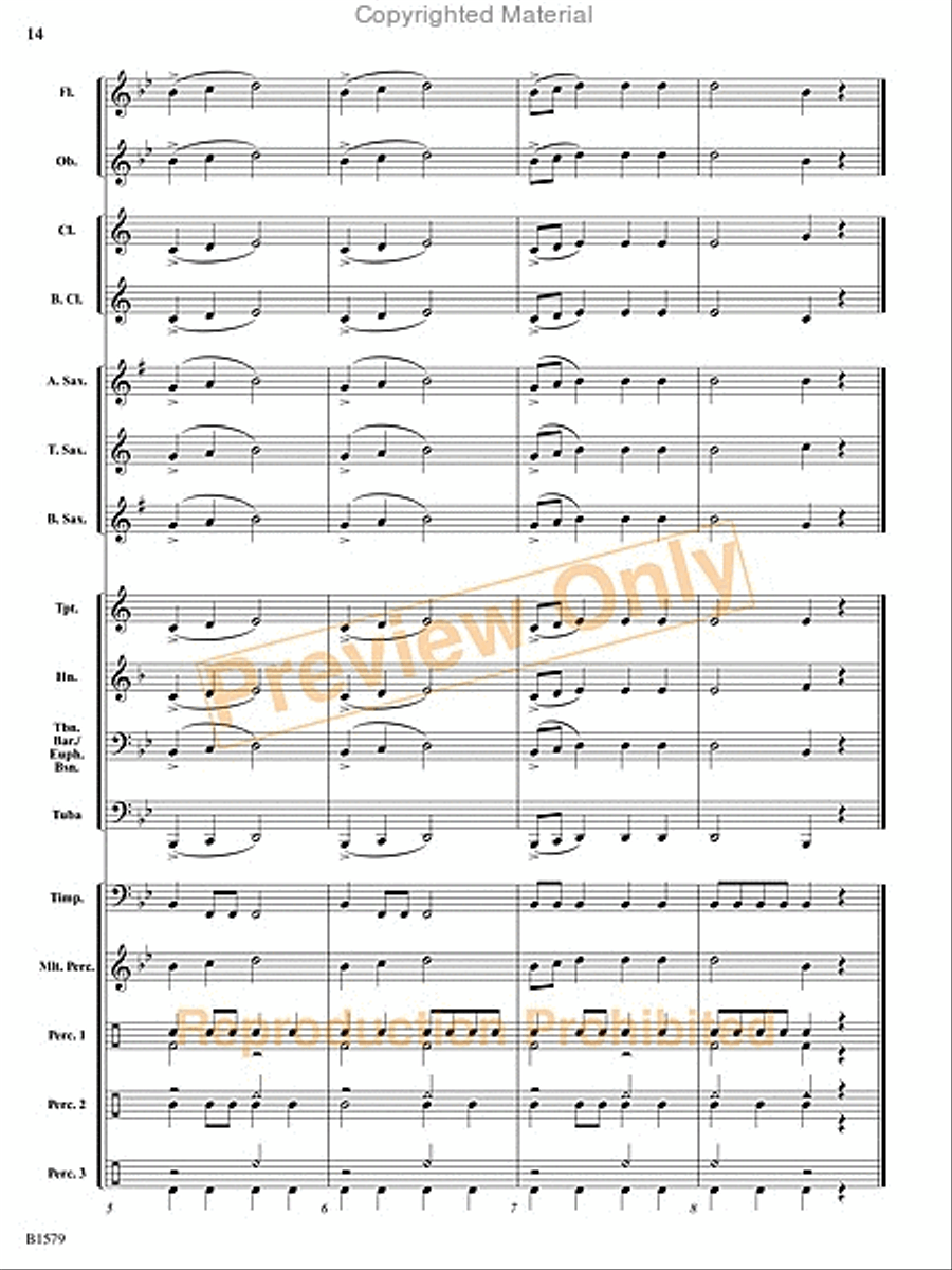 Knightly Procession Concert Band scores gallery preview page 31