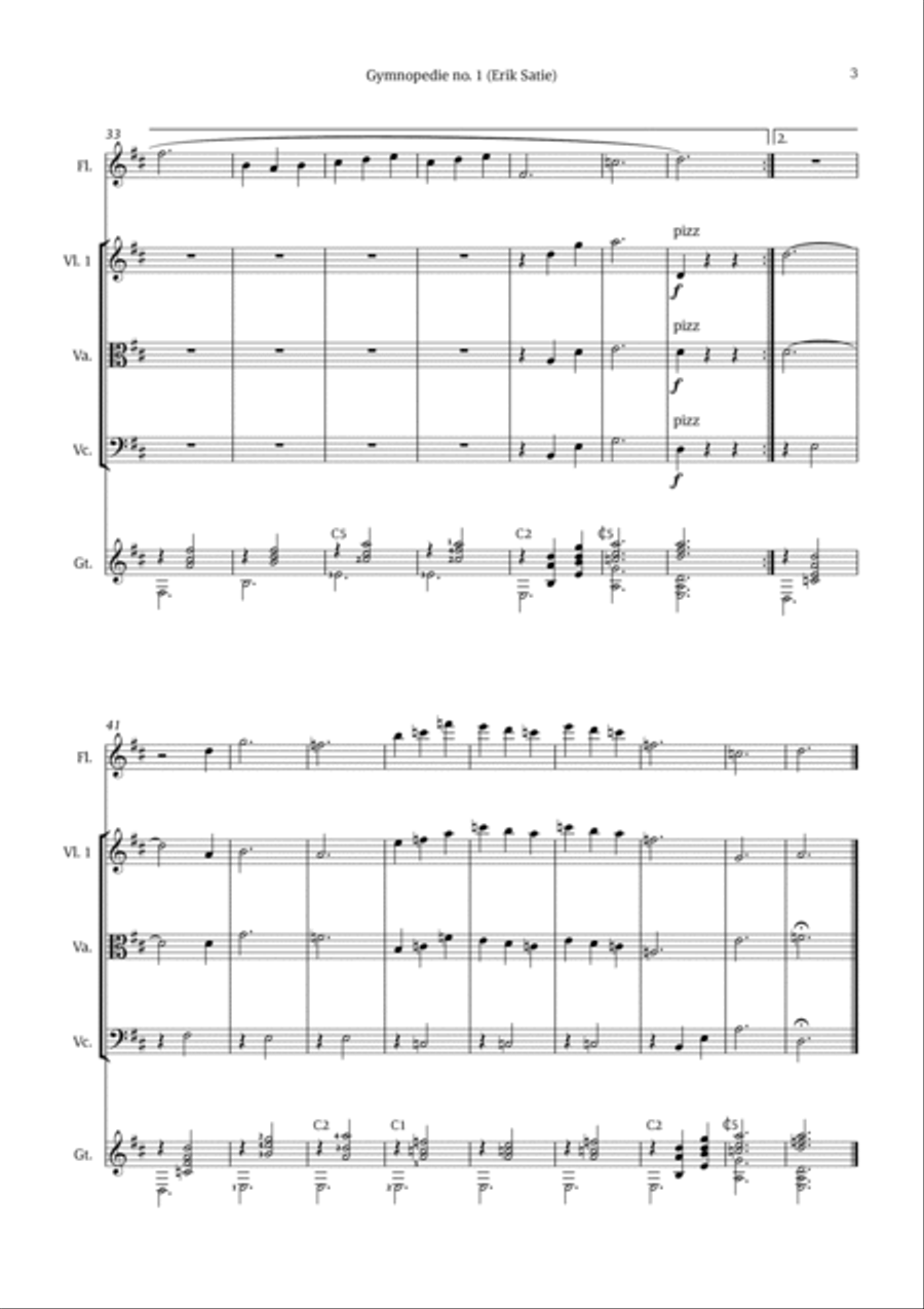 Gymnopédie no. 1 Chamber Music scores gallery preview page 3