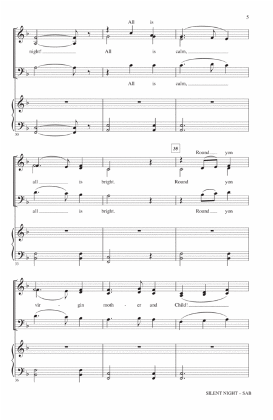 Silent Night (adapt. Roger Emerson) 3-Part scores gallery preview page 4