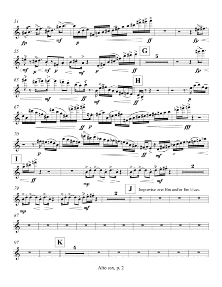 Focus on Grace ... A concerto for jazz saxophone and orchestra (2010) Alto saxophone solo part Alto Saxophone scores gallery preview page 2