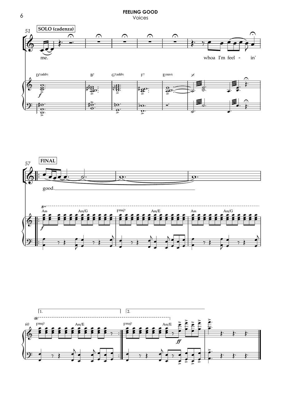 Feeling Good - Score Only Jazz Ensemble scores gallery preview page 6