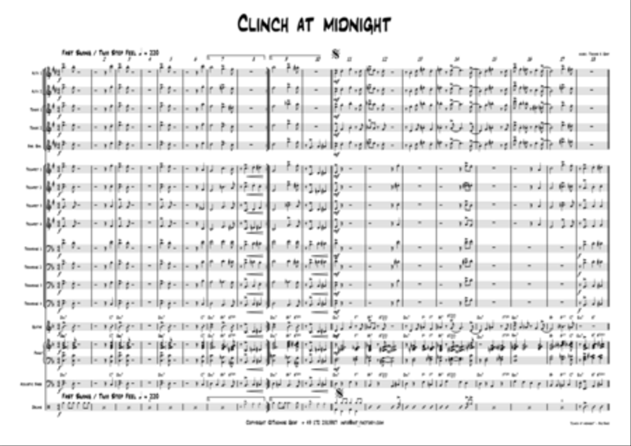 Clinch at midnight - Charleston/Two Step - Big Band Jazz Ensemble scores gallery preview page 1