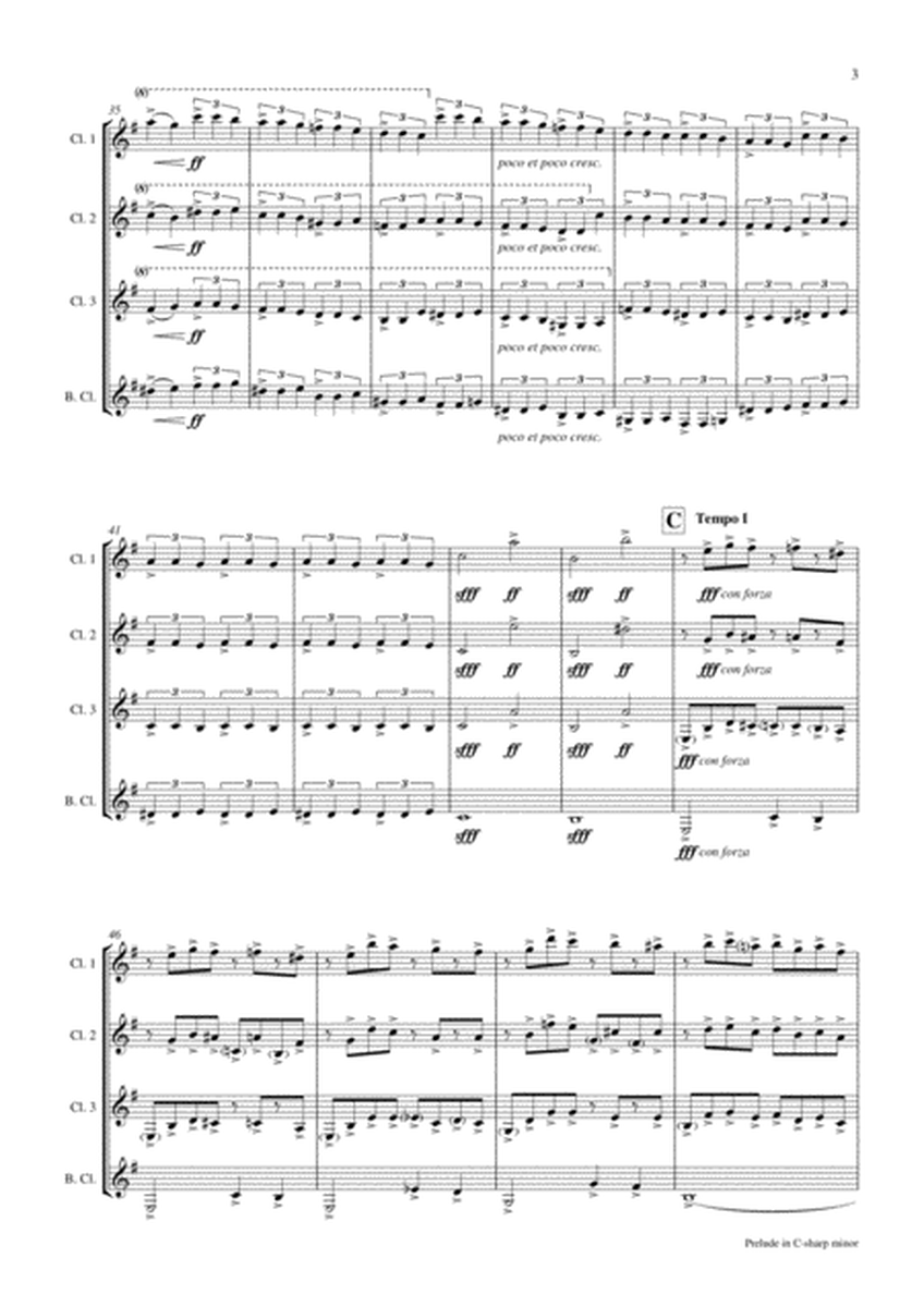 Prelude in C-sharp minor (Rachmaninoff) - Clarinet Quartet image number null